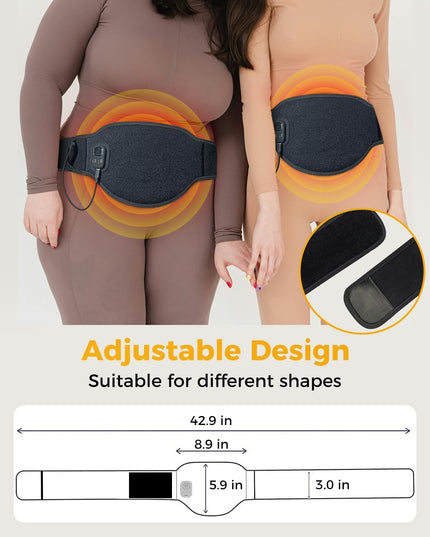 Aroma Season Menstrual Heating Pad, 4 Heat Levels and Auto-Off, 8000Mah Power Bank, Period Pain Relief for Lower Back Lumbar Waist Abdomen, Rechargeable, Gifts for Women Girls (Black)