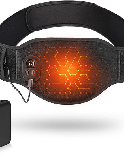 Aroma Season Menstrual Heating Pad, 4 Heat Levels and Auto-Off, 8000Mah Power Bank, Period Pain Relief for Lower Back Lumbar Waist Abdomen, Rechargeable, Gifts for Women Girls (Black)