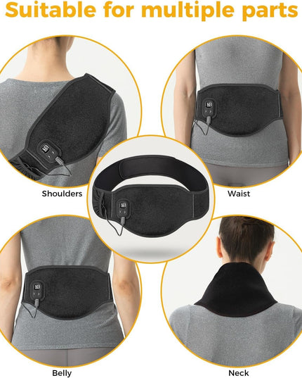 Aroma Season Menstrual Heating Pad, 4 Heat Levels and Auto-Off, 8000Mah Power Bank, Period Pain Relief for Lower Back Lumbar Waist Abdomen, Rechargeable, Gifts for Women Girls (Black)