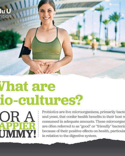 Bio Cultures Probiotics 60 Billion CFU - 60 Capsules - 2 Month Supply - 5 Active Vegetarian Strains with Lactobacillus Acidophilus & Bifidobacterium - Gut Supplements for Women & Men - Nu U Nutrition