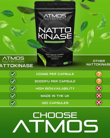 Nattokinase - 2000FU / 100Mg per Capsule - 6 Month'S Supply - High Strength Capsules! - Cardiovascular, Circulation, and Heart Support Enzyme Supplement - Non-Gmo & Made in the UK