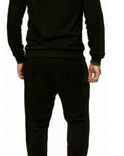 New Mens Pullover Tracksuit Hoodie Jogging Bottoms Set Stretch Sweater Jogger