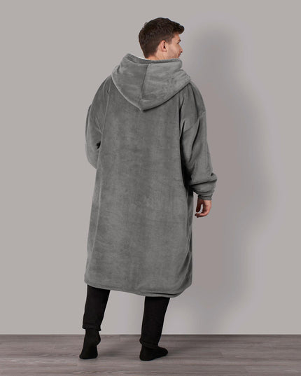 Heated Hoodie Blanket Extra Long Oversized Warm Fleece Sherpa Throw USB Jumper