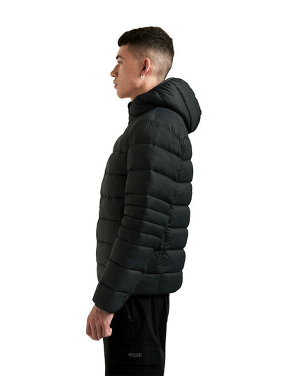 Mens Nicce Hooded Puffer Jacket Water Resistant Zip Pockets Padded Coat