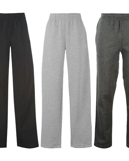 WOMENS OPEN HEM JOGGING BOTTOMS JOGGERS FLEECE TROUSERS LADIES TRACKSUIT PANTS