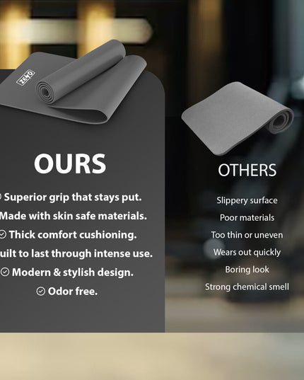 YOGA MAT 10MM THICK EXERCISE MAT GYM WORKOUT FITNESS PILATES HOME NON SLIP NBR