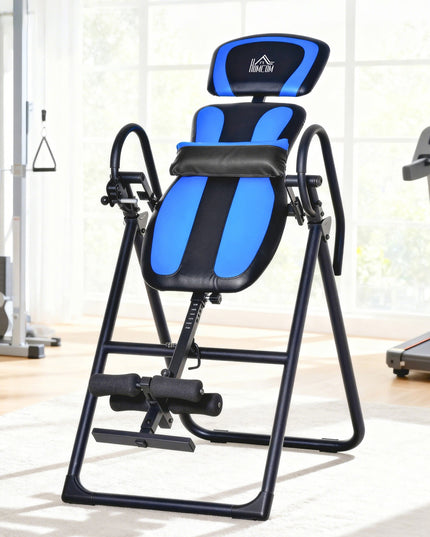 Foldable Gravity Inversion Table, Fitness Bench W/ Soft Ankle Cushions for Home