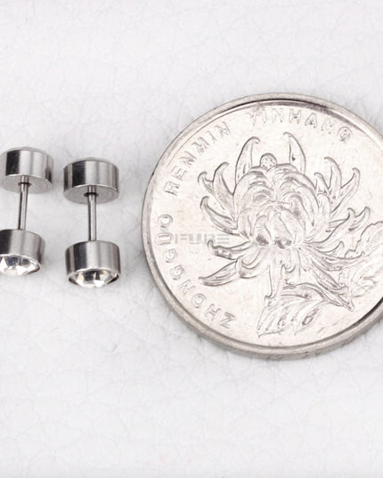 Attractive Small Tiny round 3MM CZ Crystal Silver Ear Studs Earrings Jewellery