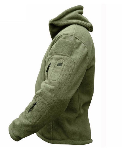 Men Casual Coat Tactical Recon Fleece Jacket Full Zip Army Hoodie Combat Hoody