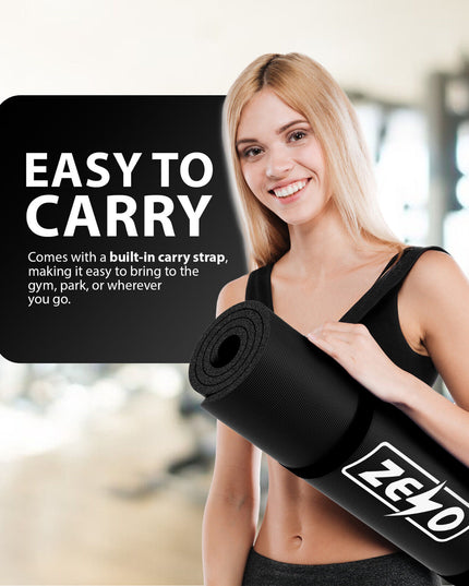 YOGA MAT 10MM THICK EXERCISE MAT GYM WORKOUT FITNESS PILATES HOME NON SLIP NBR