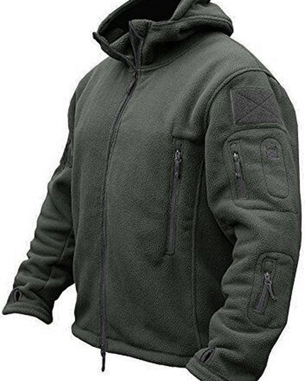 Men Casual Coat Tactical Recon Fleece Jacket Full Zip Army Hoodie Combat Hoody