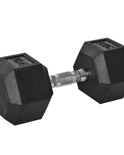 Single Rubber Hex Dumbbell Encased Ergo Weights Home Exercise Gym Fitness