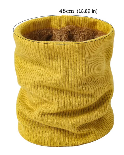 Solid Thick Warm Ring Scarf Fashion Winter Striped Warm Women Men Outdoor Full Mask Scarves with Plush Snood Unisex Muffler