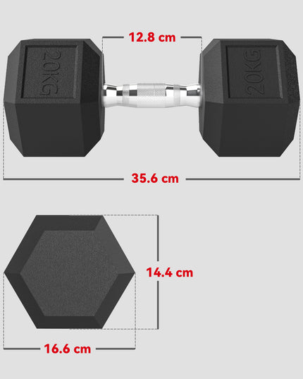 Single Rubber Hex Dumbbell Encased Ergo Weights Home Exercise Gym Fitness