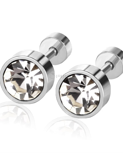 Attractive Small Tiny round 3MM CZ Crystal Silver Ear Studs Earrings Jewellery