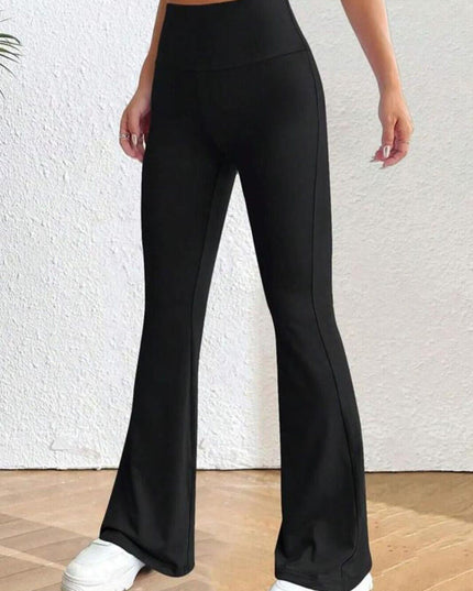 Womens High Waist Leggings Ladies Palazzo Flare Stretch Yoga Running Trousers