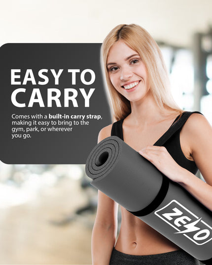 YOGA MAT 10MM THICK EXERCISE MAT GYM WORKOUT FITNESS PILATES HOME NON SLIP NBR