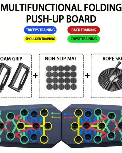 Push-Up Board Set Portable Multifunctional Push-Up Bar Foldable Fitness Equipment for Chest Abdomen Arms/Back Training