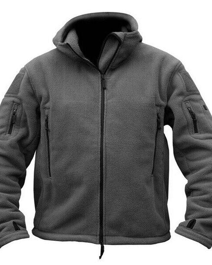 Men Casual Coat Tactical Recon Fleece Jacket Full Zip Army Hoodie Combat Hoody