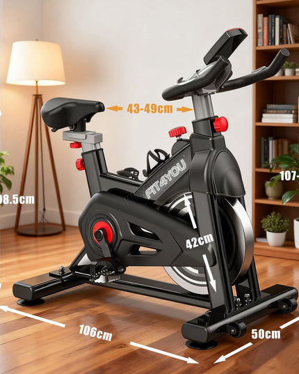 Exercise Bike Indoor Cycling Home Gym Workout Cardio Fitness LCD Monitor Black