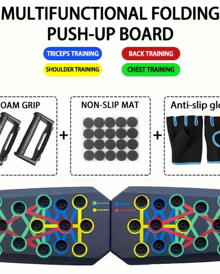 Push-Up Board Set Portable Multifunctional Push-Up Bar Foldable Fitness Equipment for Chest Abdomen Arms/Back Training