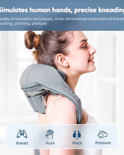 Foreverlily 26W Brushless Motor Neck and Shoulder Massager Wireless Shoulder and Back Kneading Massage Shawl Neck Masajeador