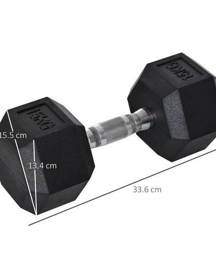 Single Rubber Hex Dumbbell Encased Ergo Weights Home Exercise Gym Fitness