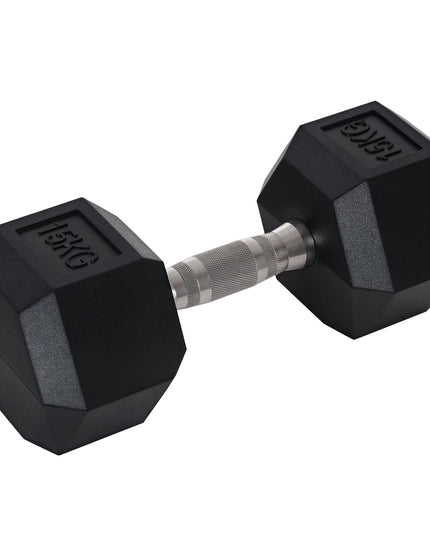 Single Rubber Hex Dumbbell Encased Ergo Weights Home Exercise Gym Fitness