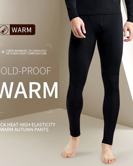 Warm Pants for Men with Plush and Thickened Autumn and Winter High Elasticity, Tight Fitting Sports Bottoms and Slim Fitting Pan
