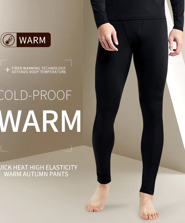 Warm Pants for Men with Plush and Thickened Autumn and Winter High Elasticity, Tight Fitting Sports Bottoms and Slim Fitting Pan