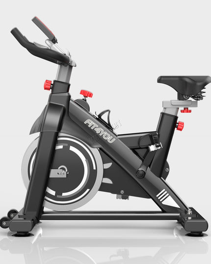 Exercise Bike Indoor Cycling Home Gym Workout Cardio Fitness LCD Monitor Black