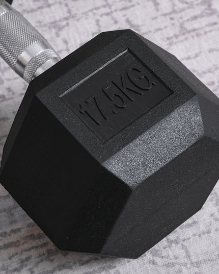 Single Rubber Hex Dumbbell Encased Ergo Weights Home Exercise Gym Fitness