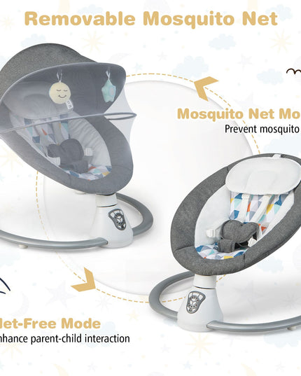 Baby Bouncer with 5 Swing Speeds and Built-In 17 Music for Newborn