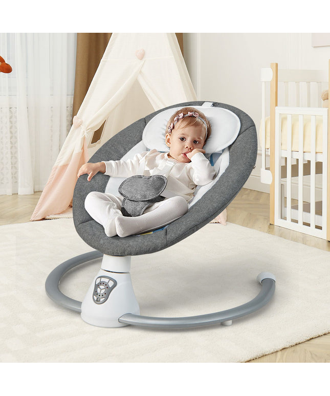 Baby Bouncer with 5 Swing Speeds and Built-In 17 Music for Newborn