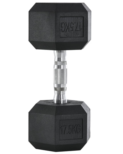 Single Rubber Hex Dumbbell Encased Ergo Weights Home Exercise Gym Fitness