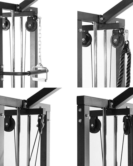 GYM MASTER 180kg Cable Crossover Machine with Pull-Up Bar – Multi-Station Home Gym Equipment with Attachments
