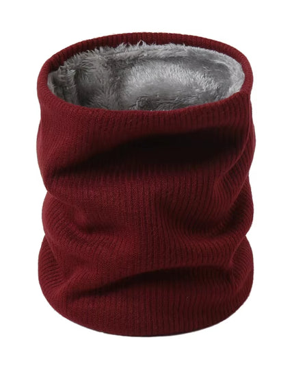 Solid Thick Warm Ring Scarf Fashion Winter Striped Warm Women Men Outdoor Full Mask Scarves with Plush Snood Unisex Muffler