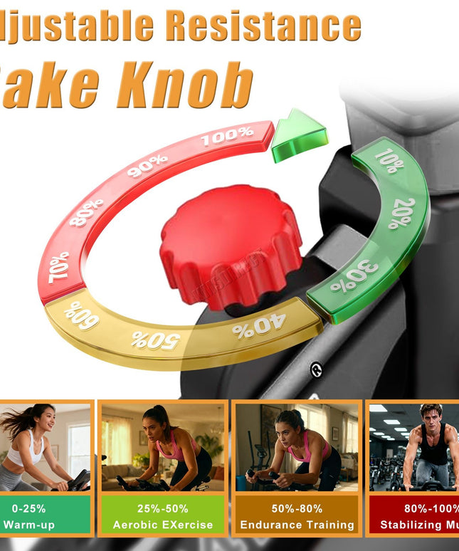 Exercise Bike Indoor Cycling Home Gym Workout Cardio Fitness LCD Monitor Black