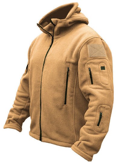 Men Casual Coat Tactical Recon Fleece Jacket Full Zip Army Hoodie Combat Hoody