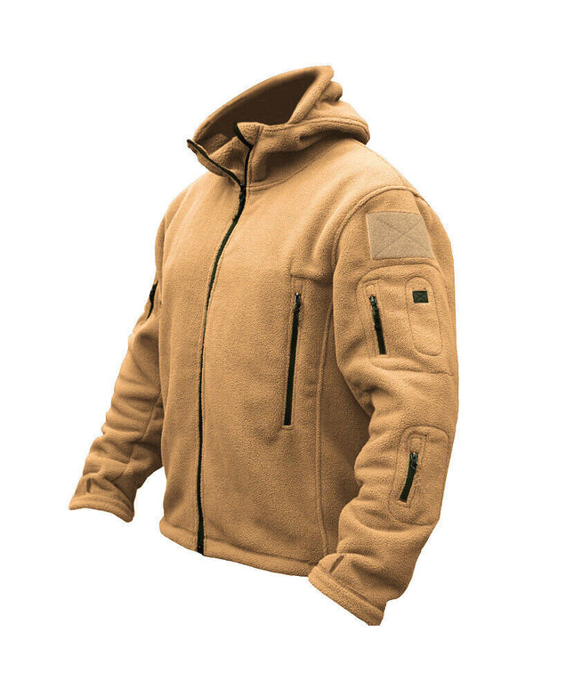 Men Casual Coat Tactical Recon Fleece Jacket Full Zip Army Hoodie Combat Hoody