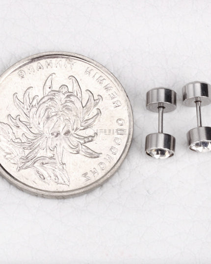 Attractive Small Tiny round 3MM CZ Crystal Silver Ear Studs Earrings Jewellery