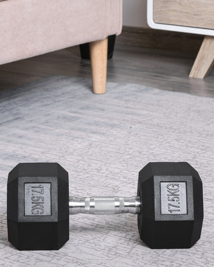 Single Rubber Hex Dumbbell Encased Ergo Weights Home Exercise Gym Fitness