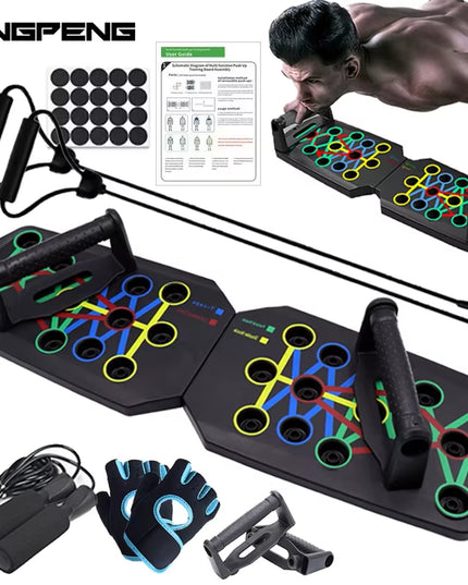Push-Up Board Set Portable Multifunctional Push-Up Bar Foldable Fitness Equipment for Chest Abdomen Arms/Back Training