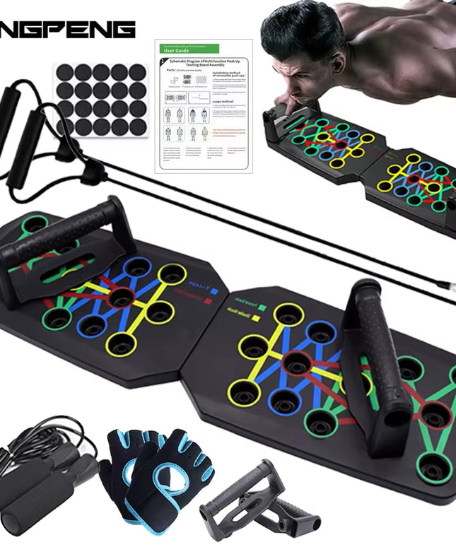 Push-Up Board Set Portable Multifunctional Push-Up Bar Foldable Fitness Equipment for Chest Abdomen Arms/Back Training