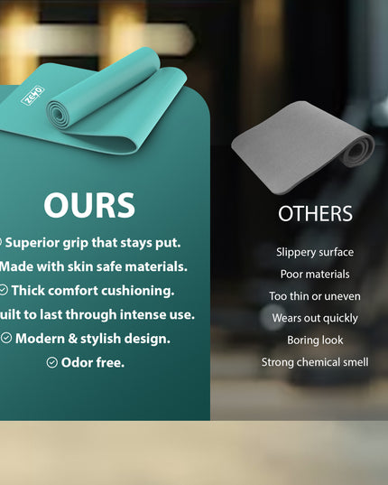 YOGA MAT 10MM THICK EXERCISE MAT GYM WORKOUT FITNESS PILATES HOME NON SLIP NBR