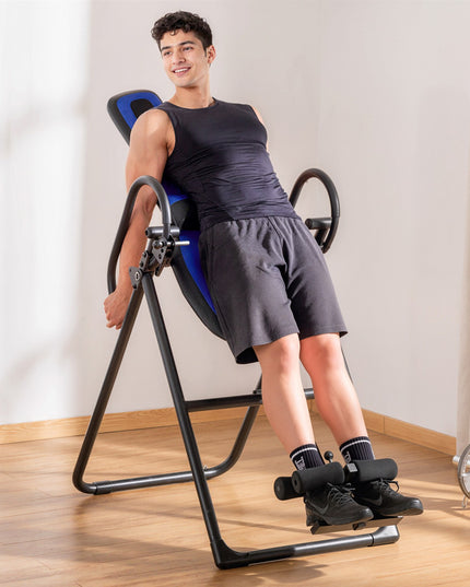 Foldable Gravity Inversion Table, Fitness Bench W/ Soft Ankle Cushions for Home