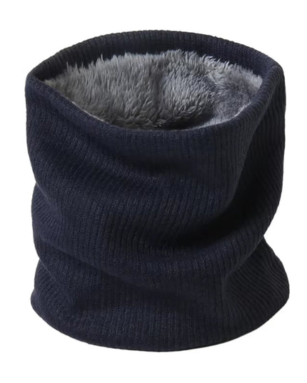 Solid Thick Warm Ring Scarf Fashion Winter Striped Warm Women Men Outdoor Full Mask Scarves with Plush Snood Unisex Muffler