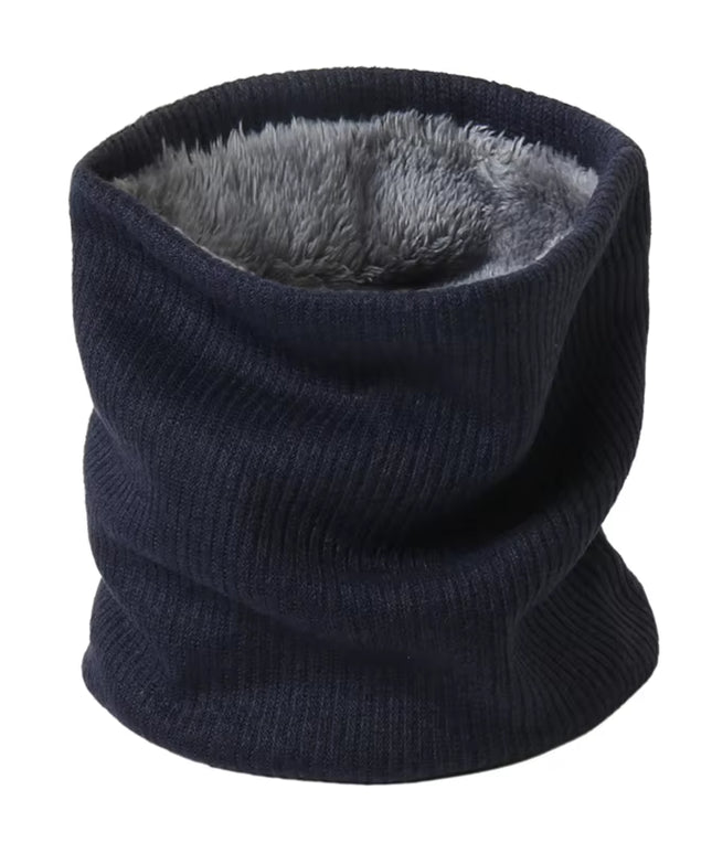 Solid Thick Warm Ring Scarf Fashion Winter Striped Warm Women Men Outdoor Full Mask Scarves with Plush Snood Unisex Muffler