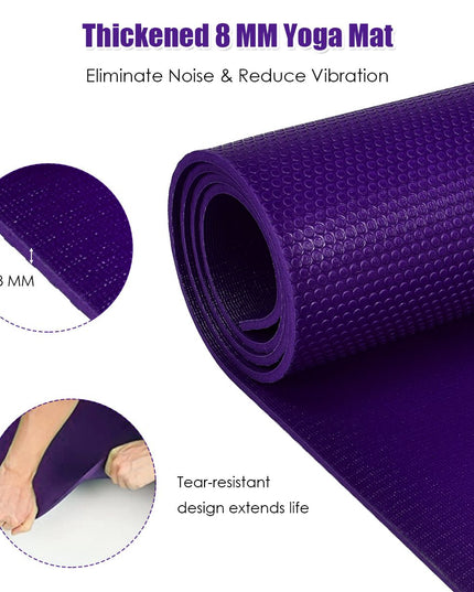 182 Cm Thick Exercise Yoga Mat with Double-Sided Non-Slip Design