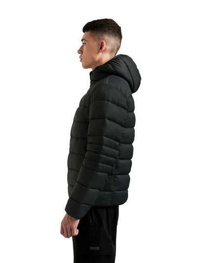 Mens Nicce Hooded Puffer Jacket Water Resistant Zip Pockets Padded Coat